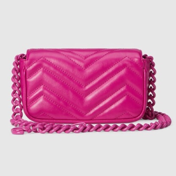 💖Limited edition!💖 GG MARMONT FUSHIA HOT PINK BELT BAG - size 95 - Picture 8 of 16